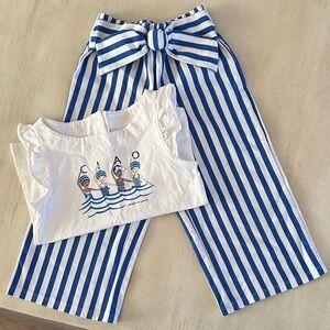 Janie and Jack Nautical Blue and White Pajama Set